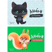 Альбом для рисования 20 л. ЖИВОТНЫЕ И ТВОРЧЕСТВО 20-5154