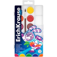 Акварель 12цв Kids Space Animals с палитрой и кистью 61363 /Erich Krause/