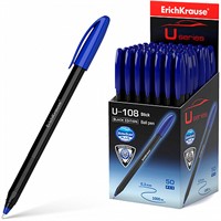 Ручка шариковая синяя U-108 Stick Black Edition 1.0, Ultra Glide Technology 46777 /Erich Krause/