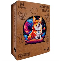 Деревянный Пазл фигурный "Корги" P-046