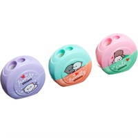 Точилка пластиковая MESHU "Cute kittens", 2 отверстия, ассорти MS_54741
