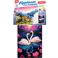 Набор Для Творчества Картина по номерам на картоне 28,5*38 см Пара лебедей Кпн-341 Lori