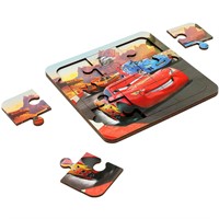 Деревянный Пазл с рамкой 15*15 см большие детали Тачки Буратино CARS-02
