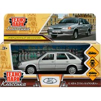 Модель 2114-12-SR-WOD LADA-2114 "SAMARA" 12 см, двери, багаж, инерц, серебрист Технопарк  в кор.