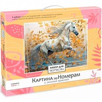 Набор Для Творчества Картина по номерам с золотом на подрамнике 40х50 см Летящая Грация 08795