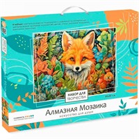 Набор для творчества Алмазная мозаика на подрамнике 30*40 частичная выкладка Лиса 08693