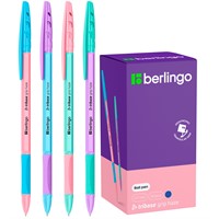 Ручка шариковая синяя 0,7мм Berlingo "Tribase grip haze" 355451