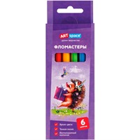 Фломастеры 6цв. смываемые ArtSpace "Рисунки. Lovely animals" 348315