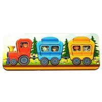 Деревянная рамка вкладыш Веселый паровозик 7950