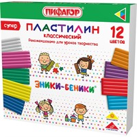 Пластилин 12цв Эники-беники супер Пифагор 240 гр. 106429