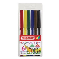 Фломастеры 6 цветов Веселая такса Пифагор 151396