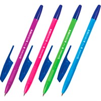 Ручка шариковая синяя BRAUBERG X-333 NEON SOLID 142831