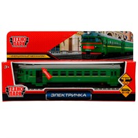 Модель COMTRAIN-19-GN ЭЛЕКТРИЧКА длина 19 см, двери, инерц, зеленый Технопарк в коробке