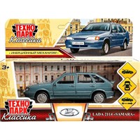 Модель  2114-12-GY LADA -2114 "SAMARA" 12 см, двери, багаж, инерц, мокрый асфальт Технопарк  в кор.