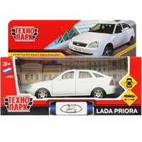 Модель PRIORA-12-WH LADA PRIORA 12 см, двери, багаж, инерц, белый Технопарк  в коробке