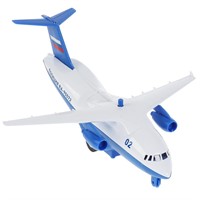 Модель PLANE-20SLPOL-BUWH свет-звук самолет полицейский 20 см, люк, подвиж дет Технопарк в кор.