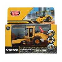 Модель COMPACTOR-13SL-YE свет-звук VOLVO грунтовый каток 14 см, двер, подв дет Технопарк в кор.