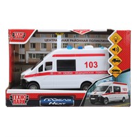 Модель NEXTVAN-16PL-AMBWH свет-звук газель NEXT 15,5  скорая помощь, дв, 3 кнопки Технопарк в кор.