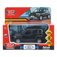 Модель NIVATRAVEL-12-BK-WOD LADA NIVA travel 12 см, двери, инер,черный меиталлик Технопарк в кор.
