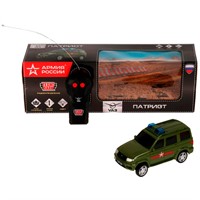 Модель PATRIOT-15RCARR-GN УАЗ ПАТРИОТ АРМИЯ РОССИИ 15,5 см, свет, зеленый Технопарк в коробке /36/