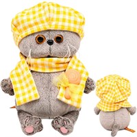 Басик BABY в берете и шарфе в клетку BB-146