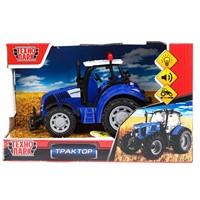 Модель 1901A101-R-BLUE свет-звук трактор 15 см, подвижные детали,инерция Технопарк в кор.