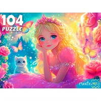 Пазл 104 Принцесса в розовом платье Ф104-7604