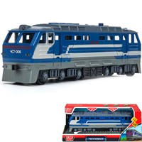 Модель LOCO-30PL-BUGY-WOD Тепловоз 30 см, дв, 4 кноп, инерц,сине-серый Технопарк  в кор.