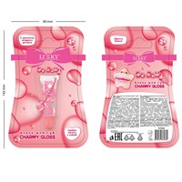 Блеск для губ сверкающий карамел.,5мл,с ароматом ягодного десерта,браслетик с подвеской Т27240 Lukky