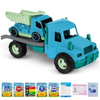 Автовоз с карточками водителя КРОКОТАМ сине-зеленый  А-7150 /8/