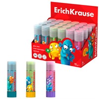 Клей карандаш EasyStick Jolly Friends, 15г цветной 60911 /Erich Krause/