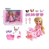 Кукла малышка RR001 с питомцем и аксесс. в кор.