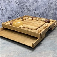 Настольная игра из дерева Балансирующая Полусфера с камнями M