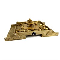 Настольная игра из дерева Балансирующая Полусфера с камнями Премиум M