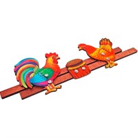 Деревянная Богородская игрушка Курочка с Петушком окраш. 8766 /45/