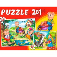 Пазл 35 и 35 эл. МАКСИ 2 в 1 Сказки из детства №2 П35-7253