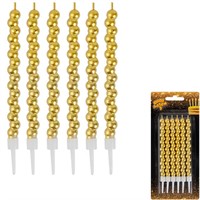 Свечи для торта Пузыри золото 12см 6шт