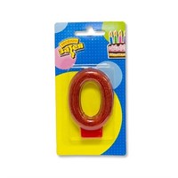 Свеча цифра "0" Блестящая 7,6 см 1502-2143