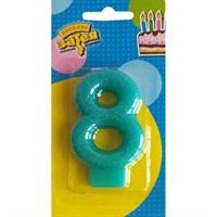 Свеча цифра "8" Блестящая 7,6 см 1502-2154