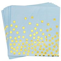 Салфетки бумажные с тиснением Стильный голубой 33 см,20 шт ФЛ-2819