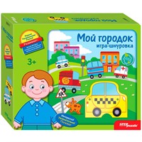 Деревянная Игра Мой городок Игра-шнуровка 89817