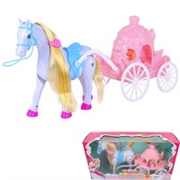 Карета 686-755 для куклы, с лошадью в коробке