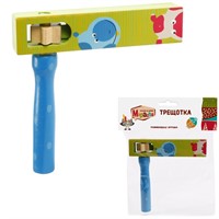 Деревянная трещетка круговая зелен/синяя 76433