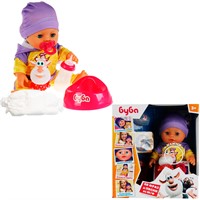 Кукла Карапуз Y30BB-DP-BOOBA-PB-RU Пупс озвуч БУБА 30см, пьет, пис, 40 фраз и песен, пласт игрушка, 4 акс /12/