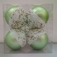 Елочный набор Шары зеленый 8см 4шт 141-575К