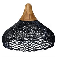 Плетеная люстра черная ротанг 60*48 см