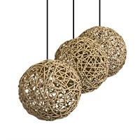 Плетеная люстра шар абажур ротанг Д30 см