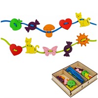 Деревянная Шнуровка Пуговки для девочек /Арбо/