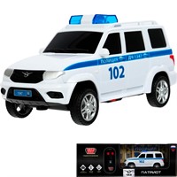 Машина на радиоуправлении PATRIOT-15RCPOL-WH УАЗ ПАТРИОТ ПОЛИЦИЯ 15,5 см, свет, белый Технопарк в кор /36/