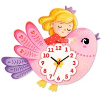 Деревянные Часы настенные детские Птичка 8634